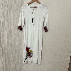 Neeru Kumar Signature White Kurta with Embroidered Peacock Detail size S